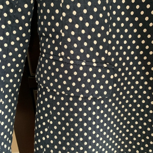 NWT Ann Taylor petite navy blue & white polka-dot blazer - Picture 6 of 6
